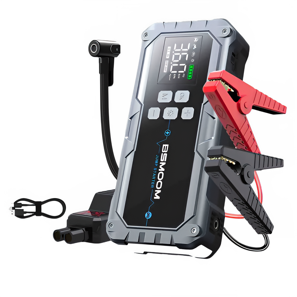 4 in 1 Car Jump Starter Car Air Inflatable Pump Air Compressor Portable Power Bank Emergency Booster Charger For Petrol Diesel